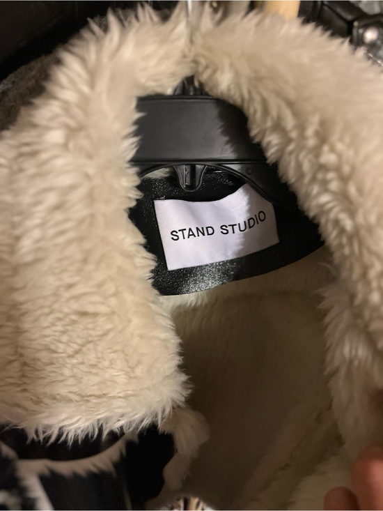 Stand Studio Jackets & Blazers - Stand Studio Black Jacket with Cream Faux Shearling Collar